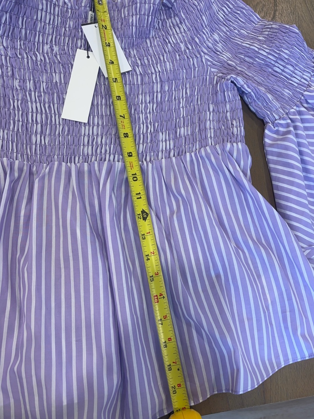 L'AGENCE Lavender Striped Denver Off-Shoulder Blouse NWT size XL - Picture 6 of 7